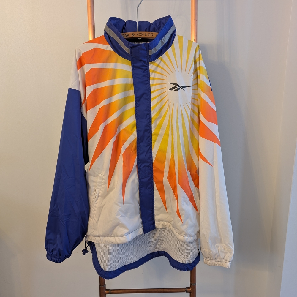 Vintage 90's Reebok Colorful Windbreaker Jacket